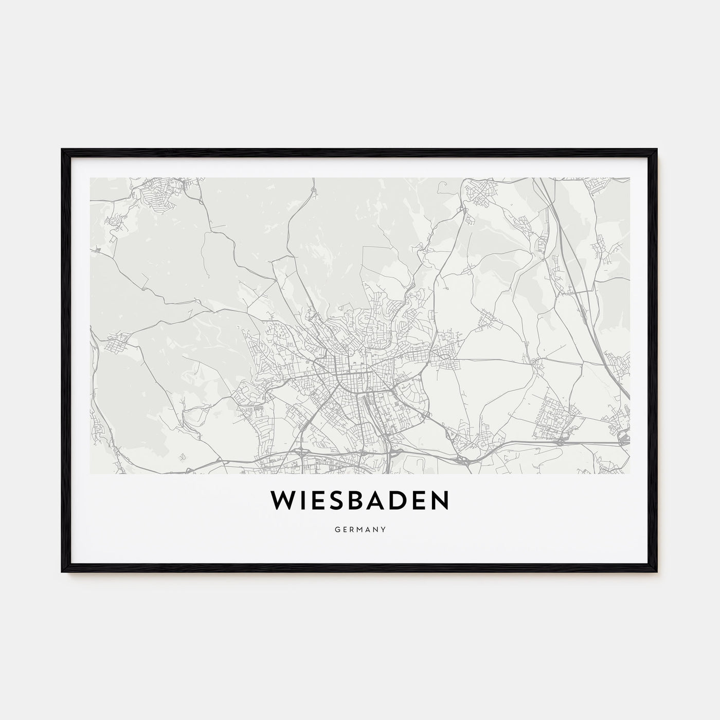 Wiesbaden Map Landscape Poster