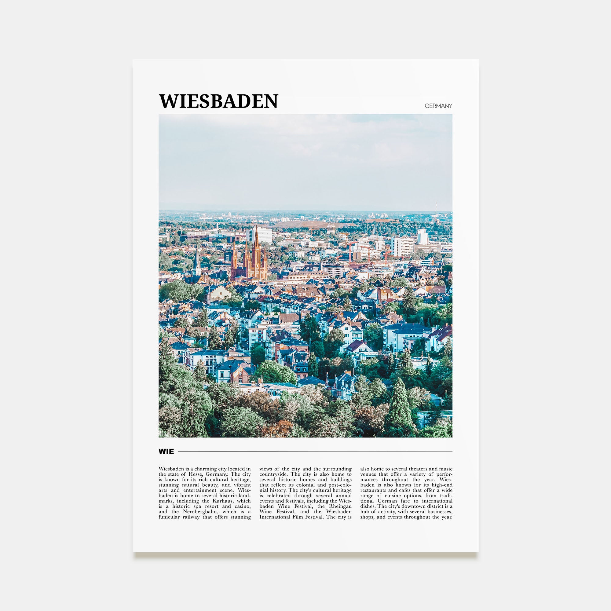 Wiesbaden Travel Color Poster