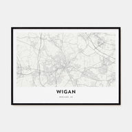 Wigan Map Landscape Poster
