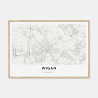 Wigan Map Landscape Poster