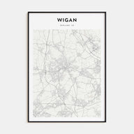 Wigan Map Portrait Poster