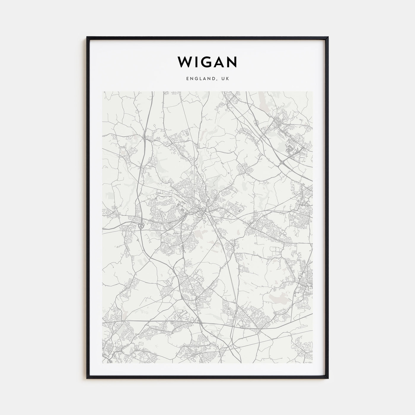 Wigan Map Portrait Poster