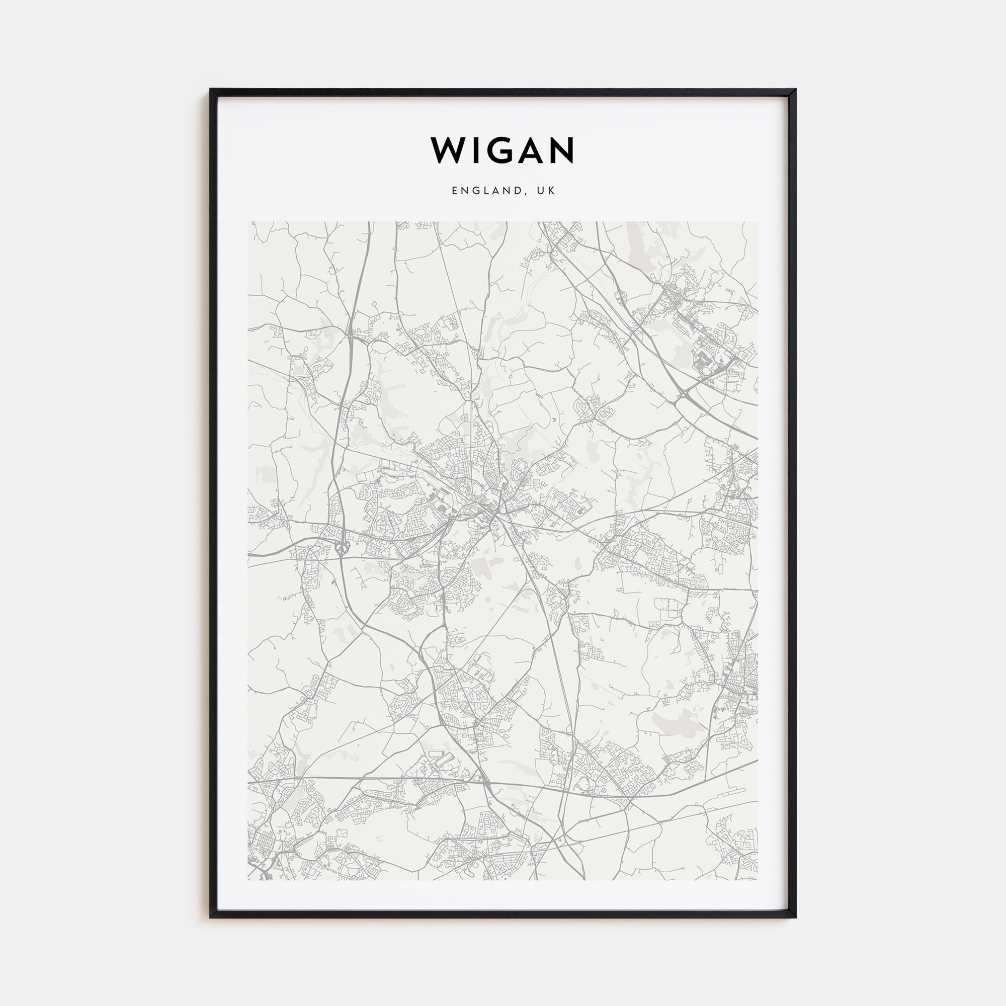 Wigan Map Portrait Poster