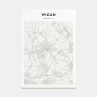 Wigan Map Portrait Poster
