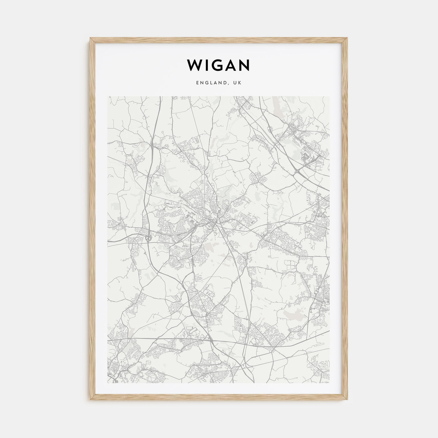 Wigan Map Portrait Poster