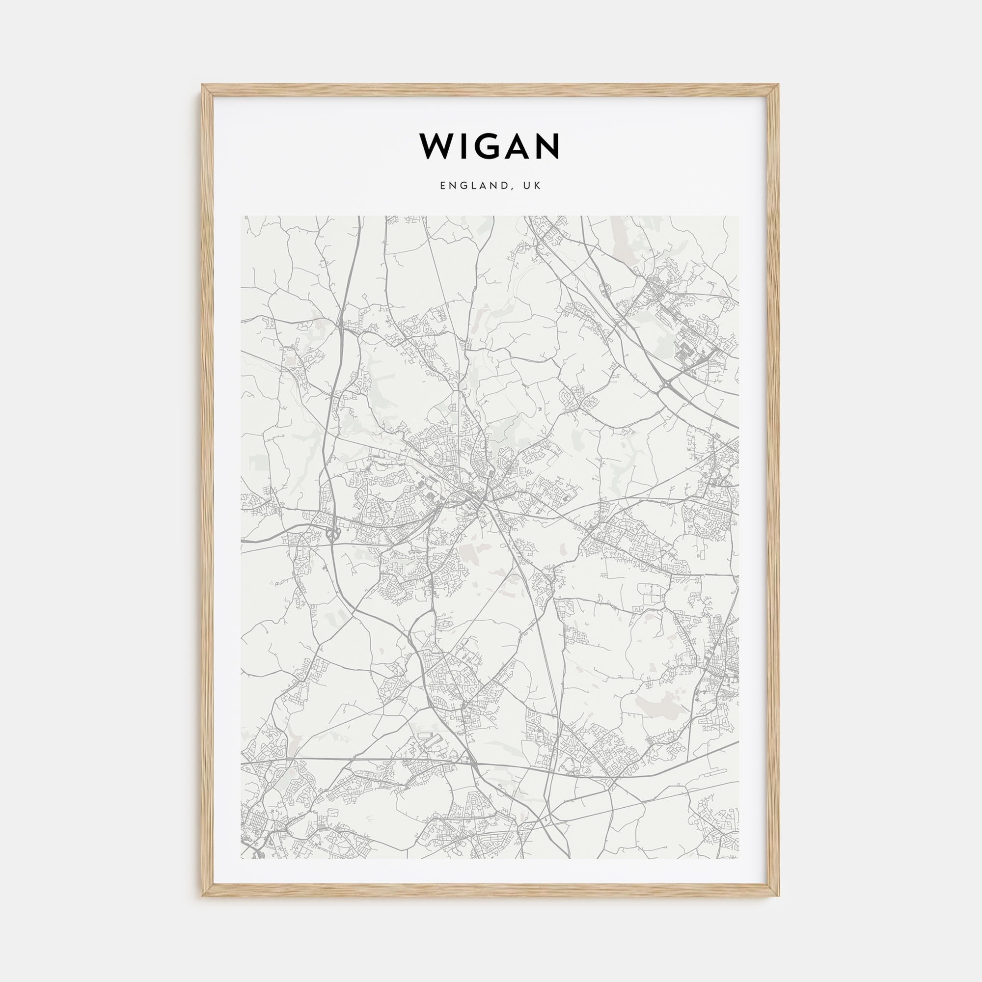 Wigan Map Portrait Poster