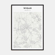 Wigan Map Portrait Poster