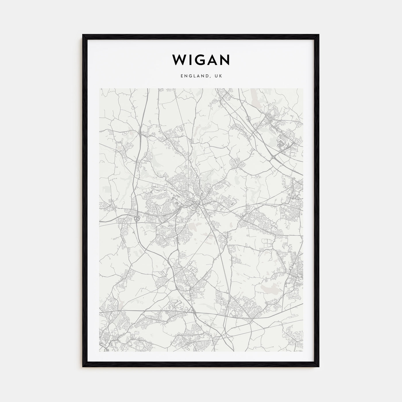 Wigan Map Portrait Poster