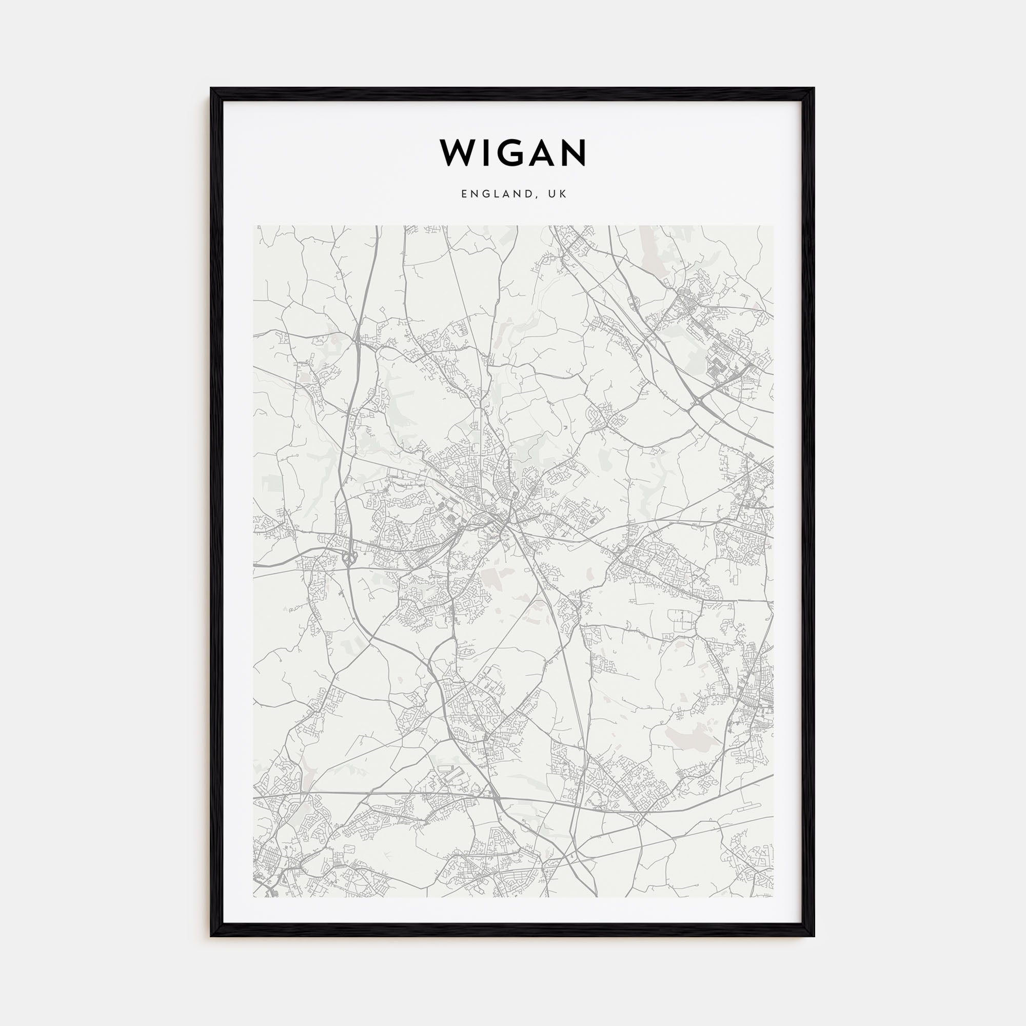 Wigan Map Portrait Poster