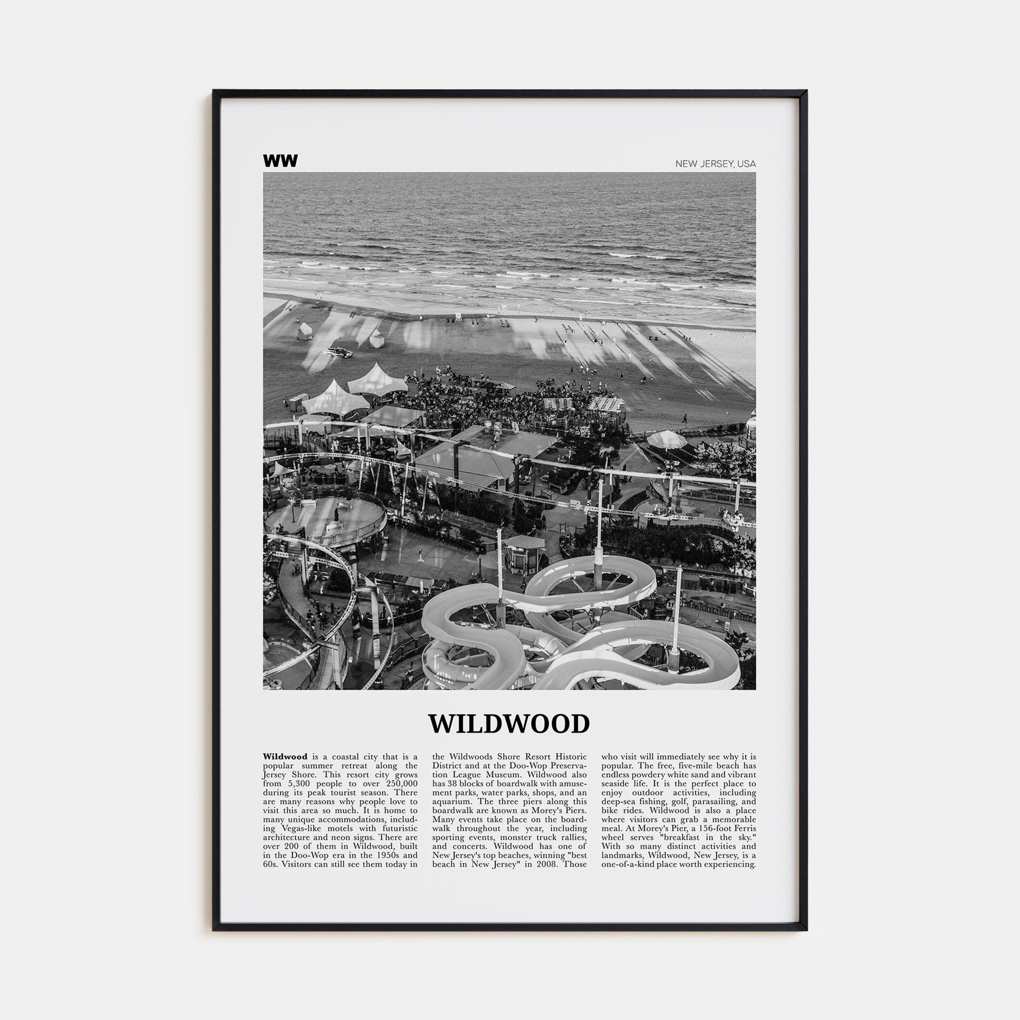 Wildwood Travel B&W Poster