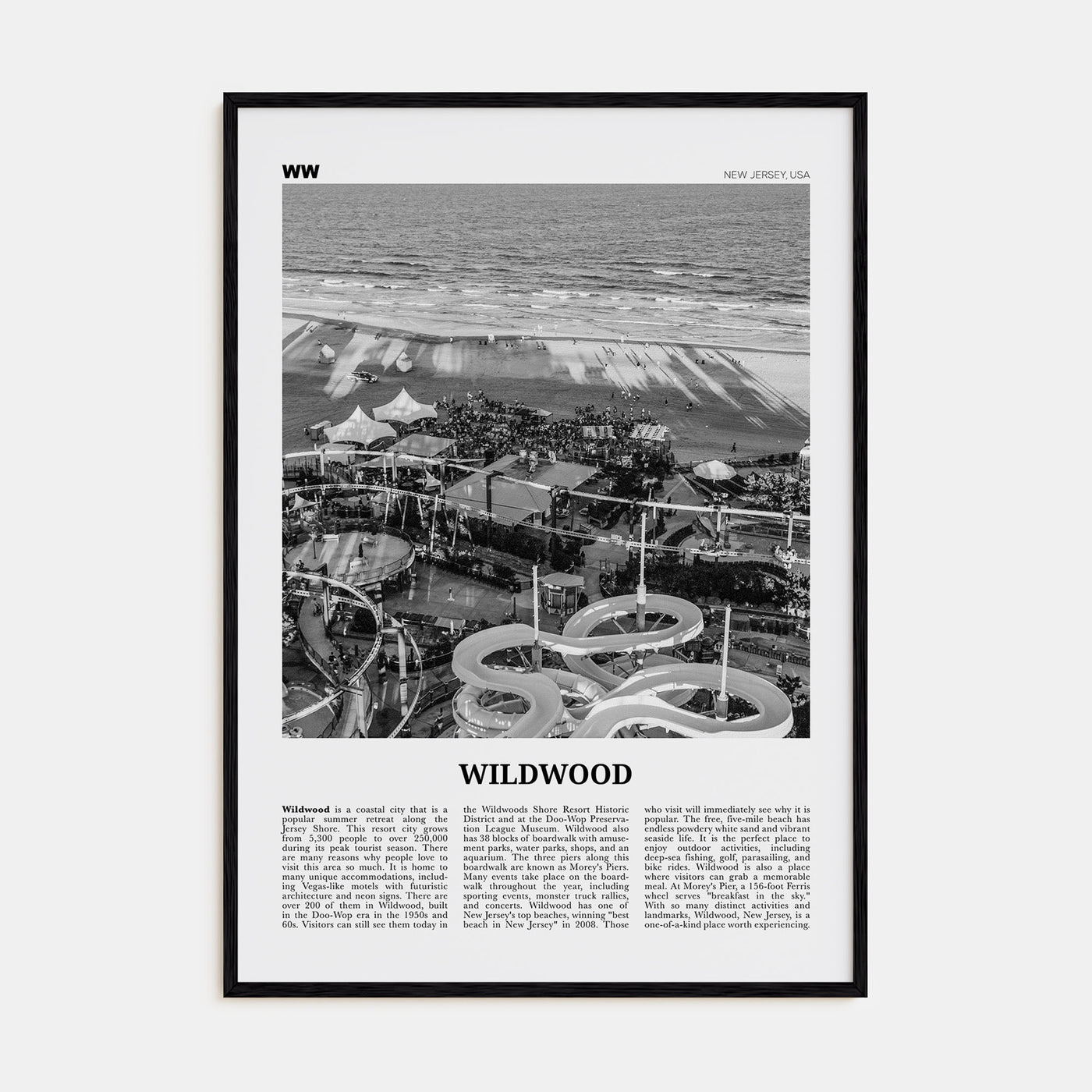 Wildwood Travel B&W Poster