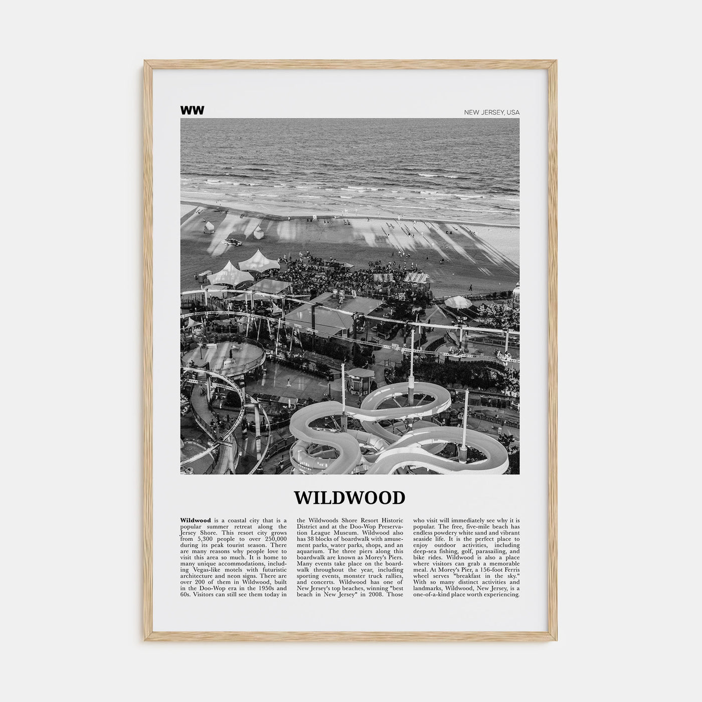 Wildwood Travel B&W Poster