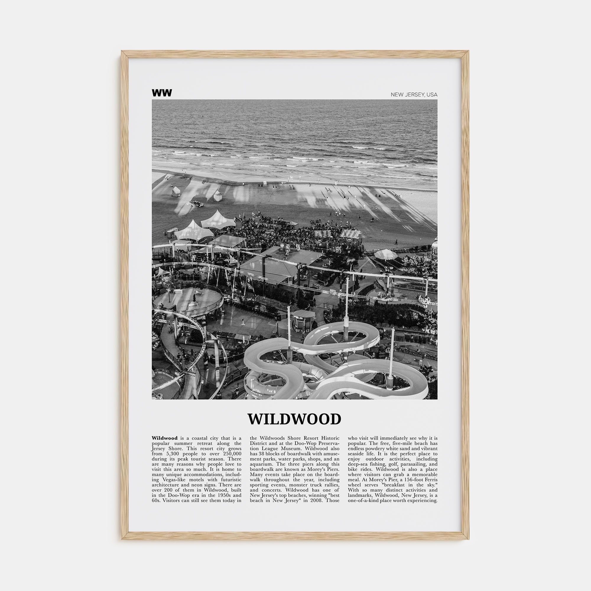 Wildwood Travel B&W Poster