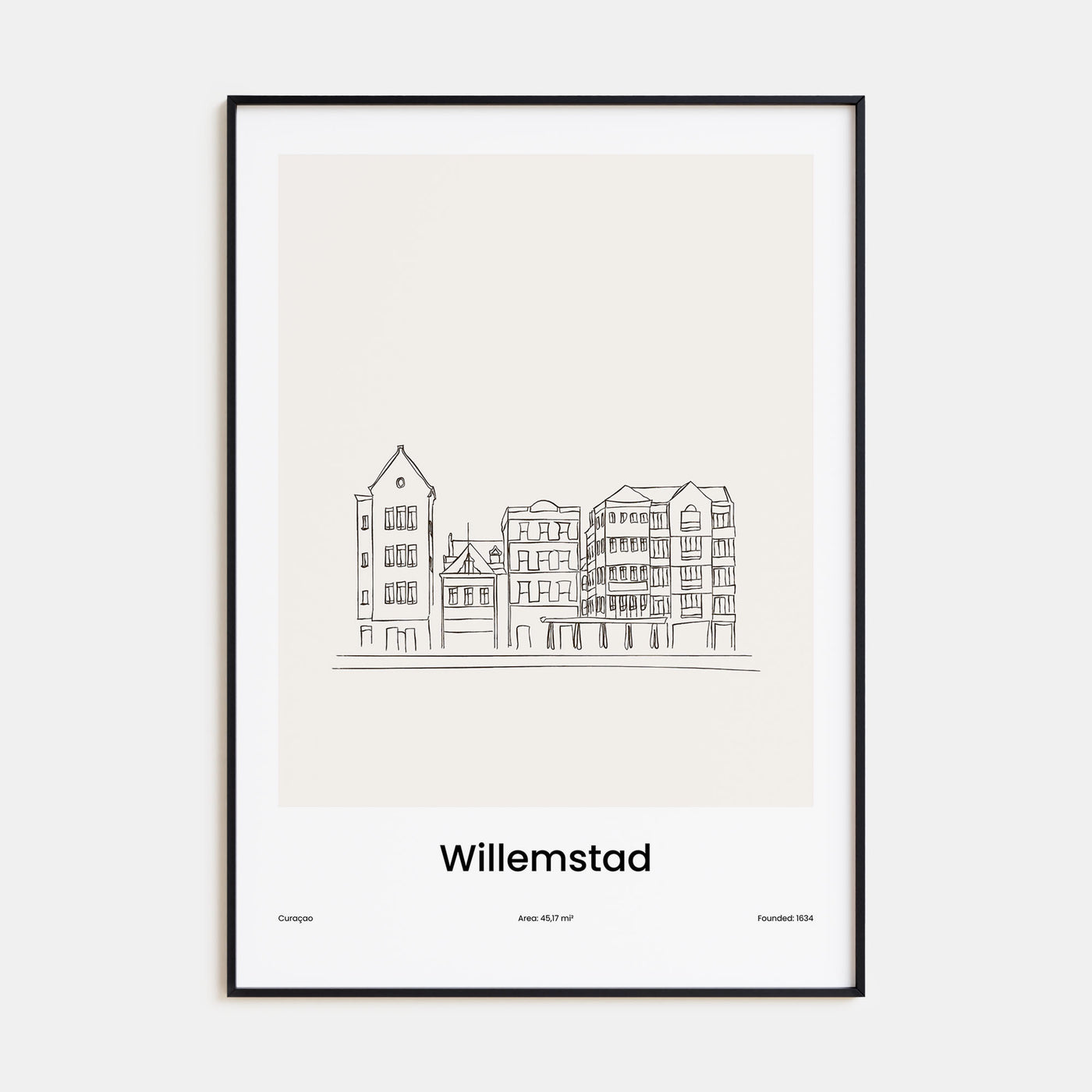 Willemstad Drawn Poster