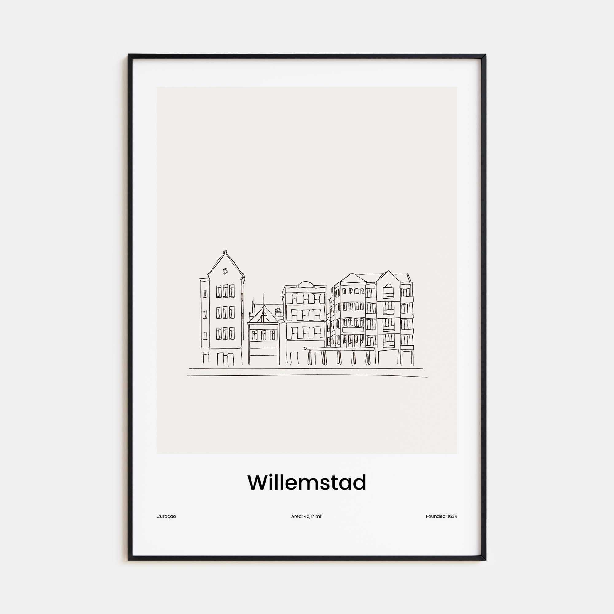 Willemstad Drawn Poster