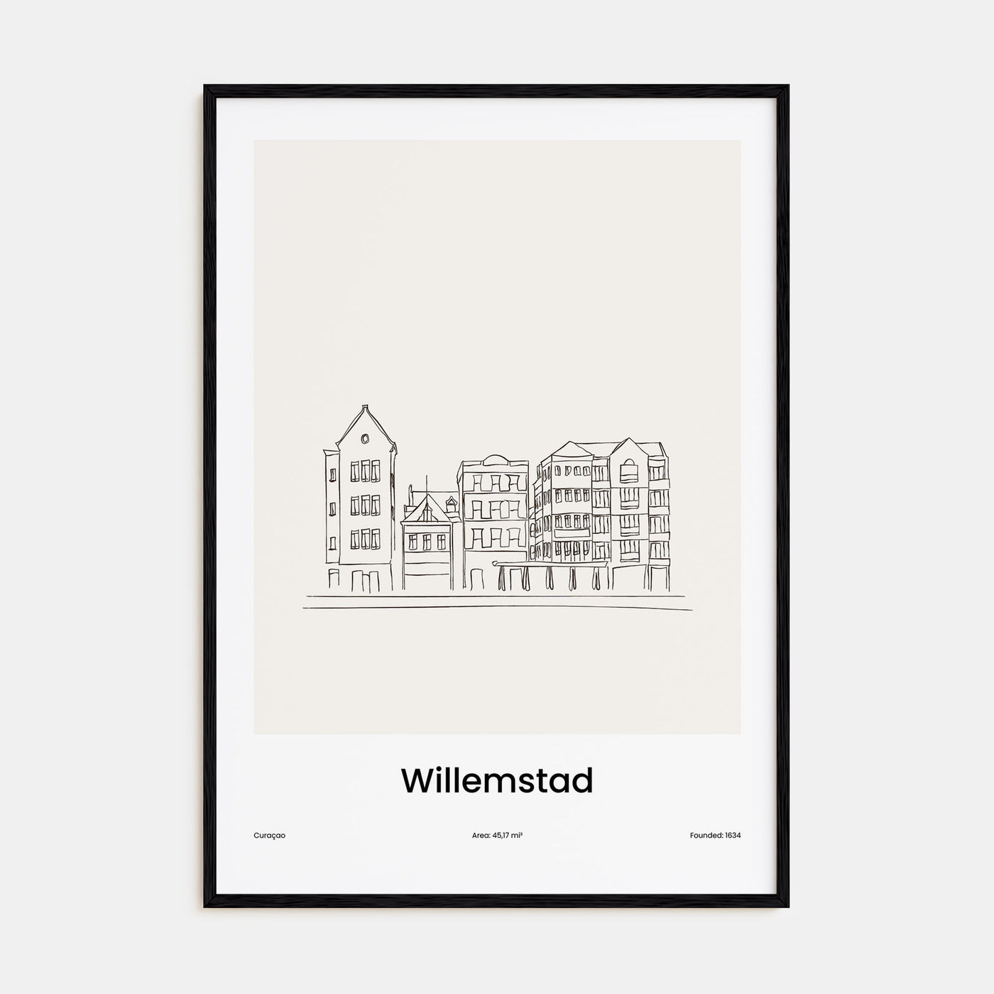 Willemstad Drawn Poster