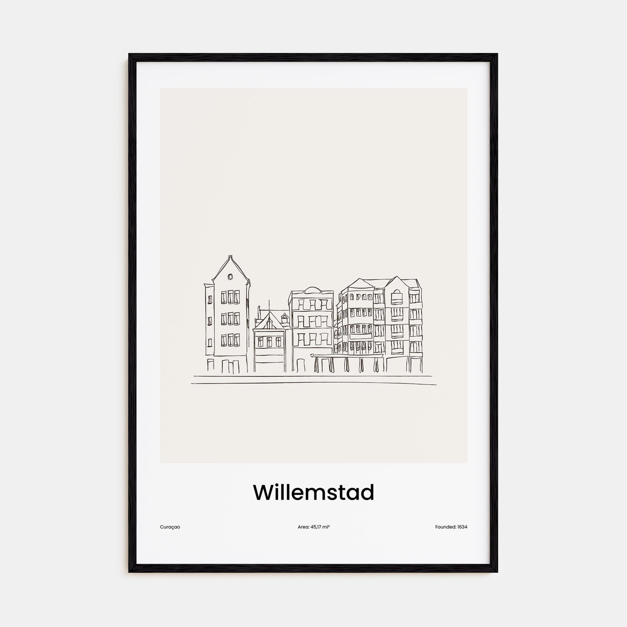 Willemstad Drawn Poster