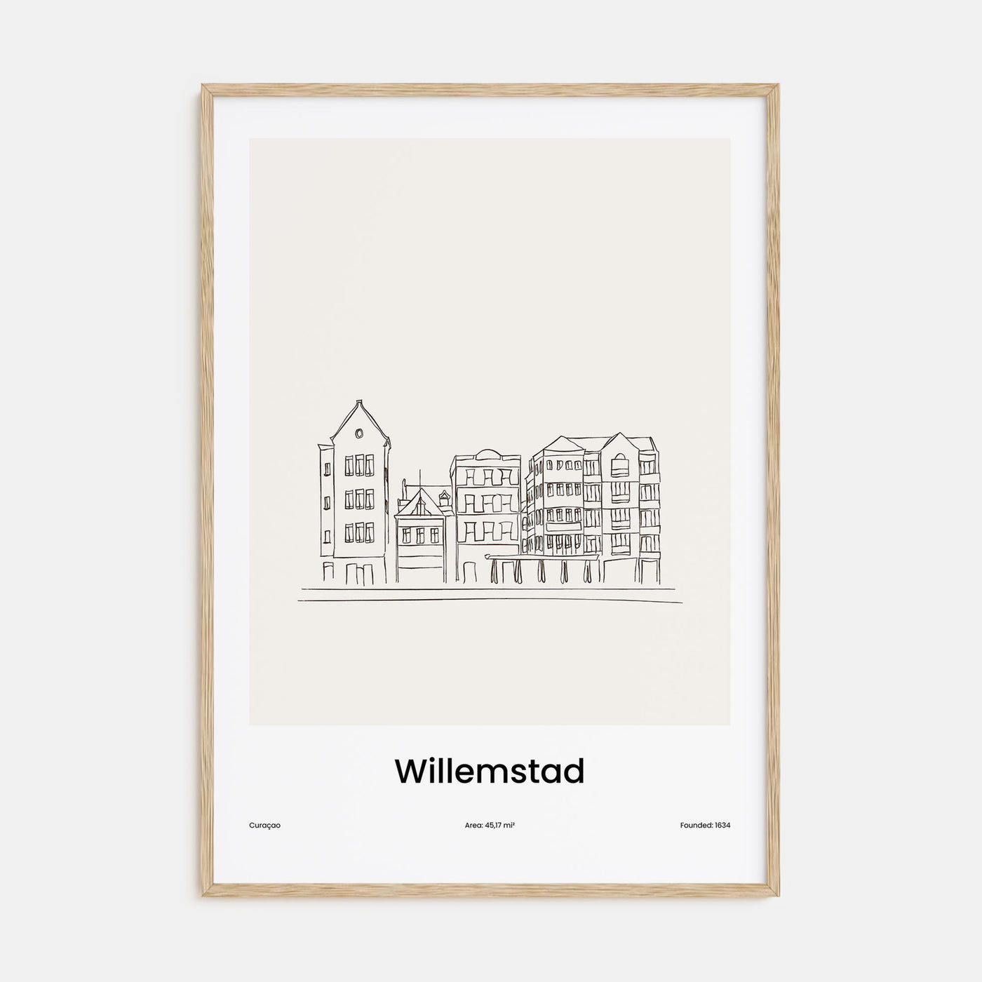 Willemstad Drawn Poster