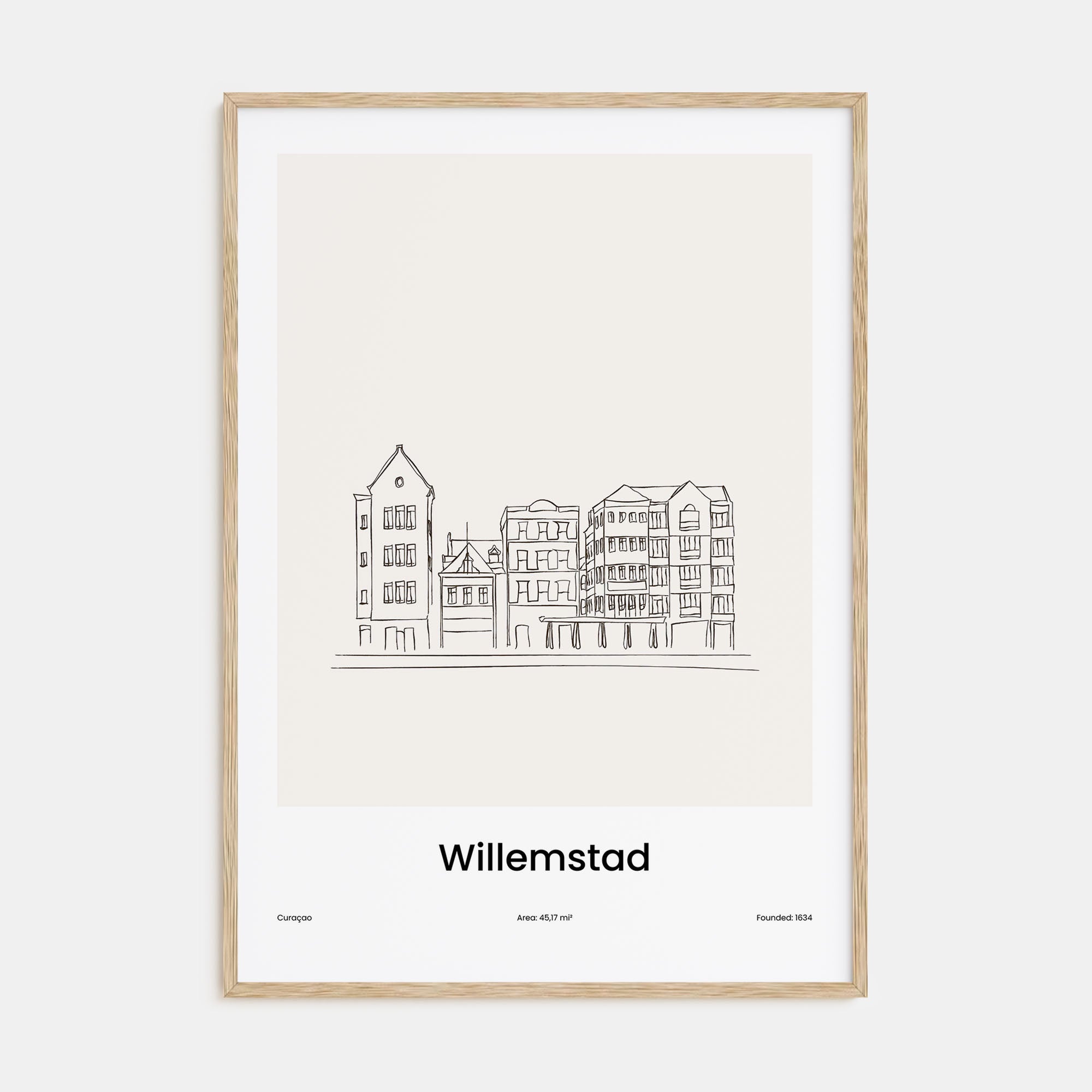 Willemstad Drawn Poster