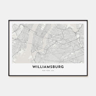 Williamsburg, New York Map Landscape Poster