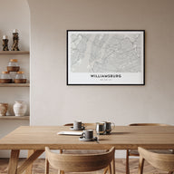 Williamsburg, New York Map Landscape Poster