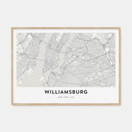 Williamsburg, New York Map Landscape Poster