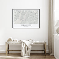 Williamsburg, New York Map Landscape Poster
