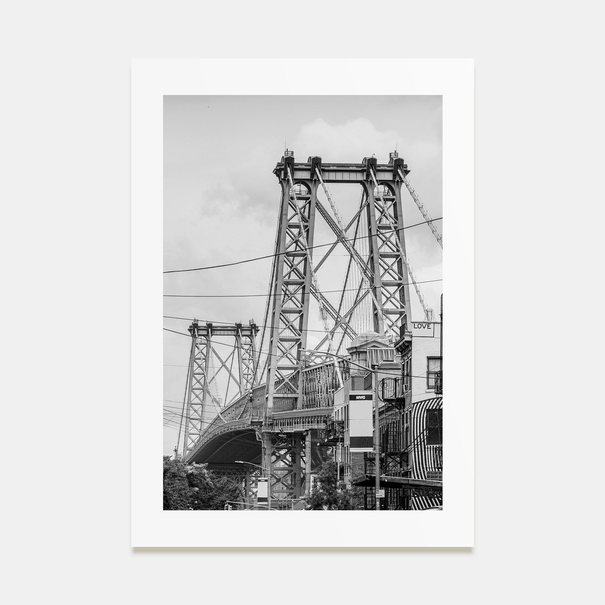 Williamsburg, New York Photo B&W Poster