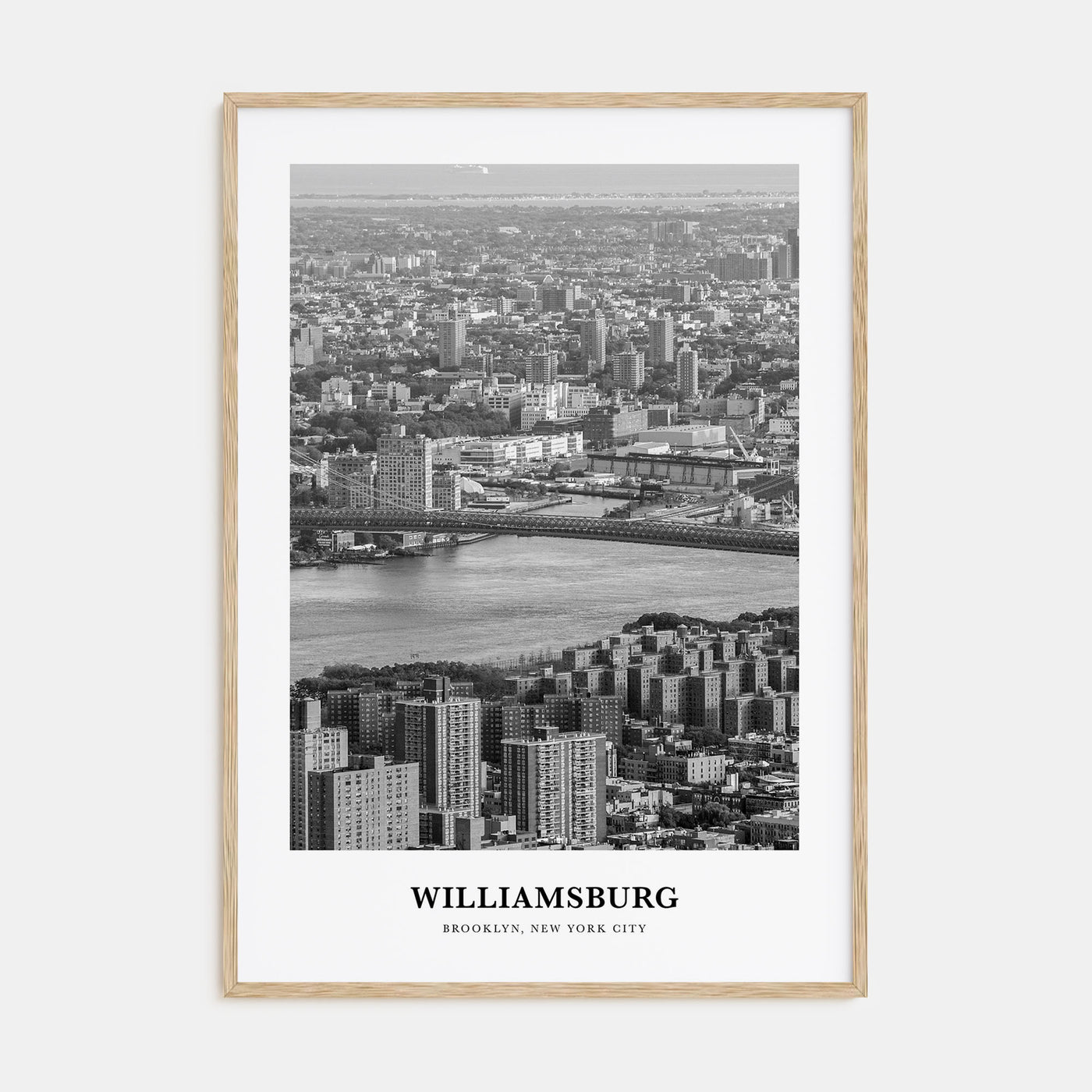 Williamsburg, New York Portrait B&W No 1 Poster