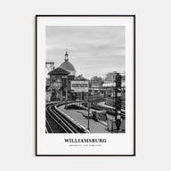 Williamsburg, New York Portrait B&W No 2 Poster