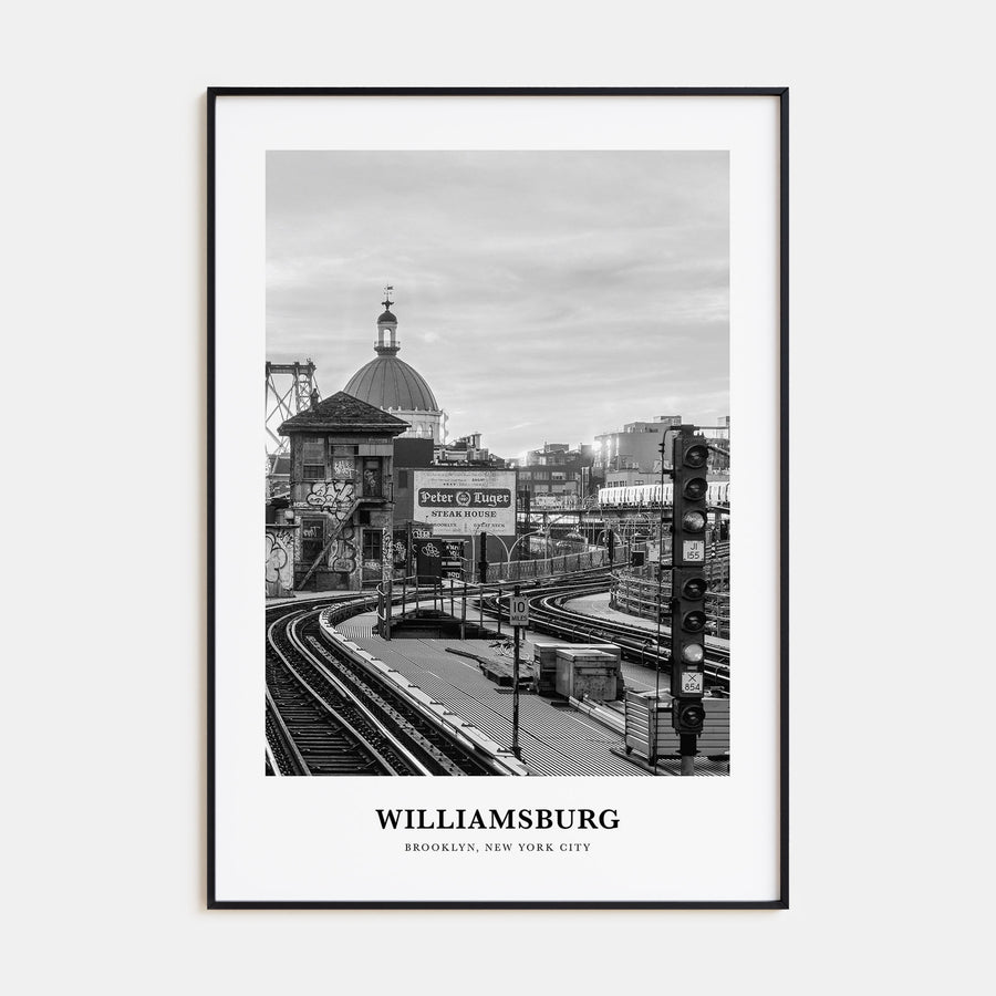Williamsburg, New York Portrait B&W No 2 Poster