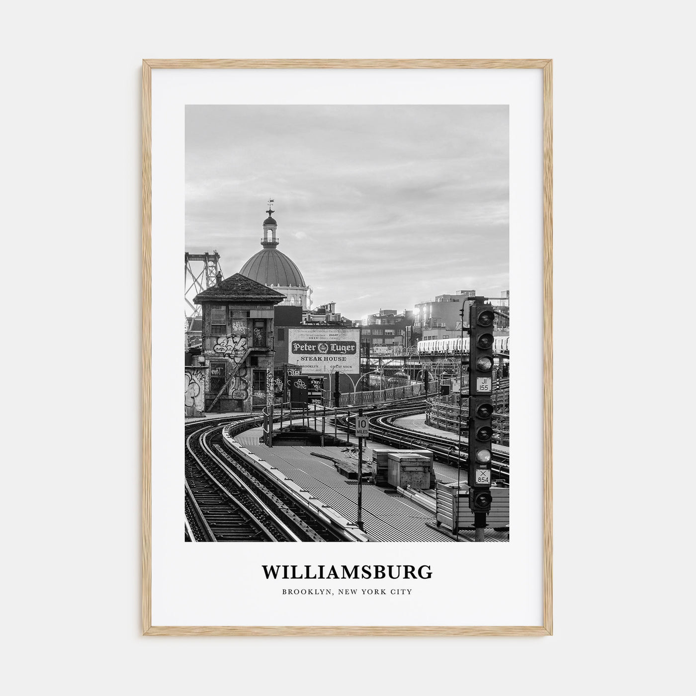 Williamsburg, New York Portrait B&W No 2 Poster