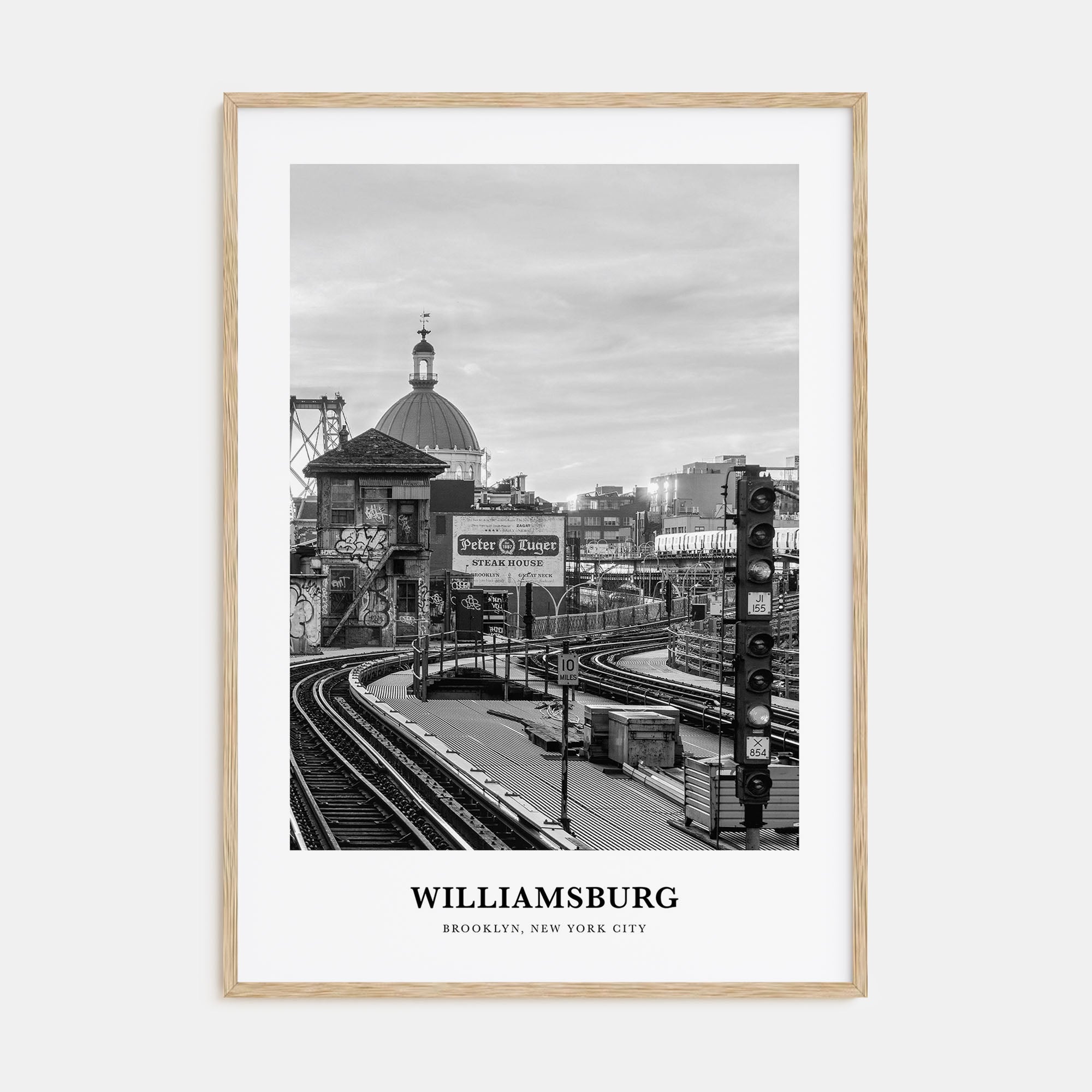 Williamsburg, New York Portrait B&W No 2 Poster