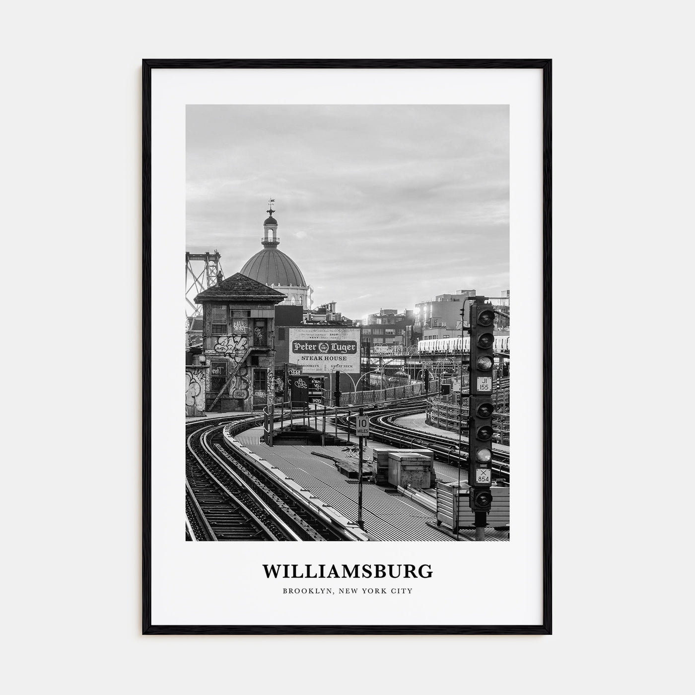 Williamsburg, New York Portrait B&W No 2 Poster