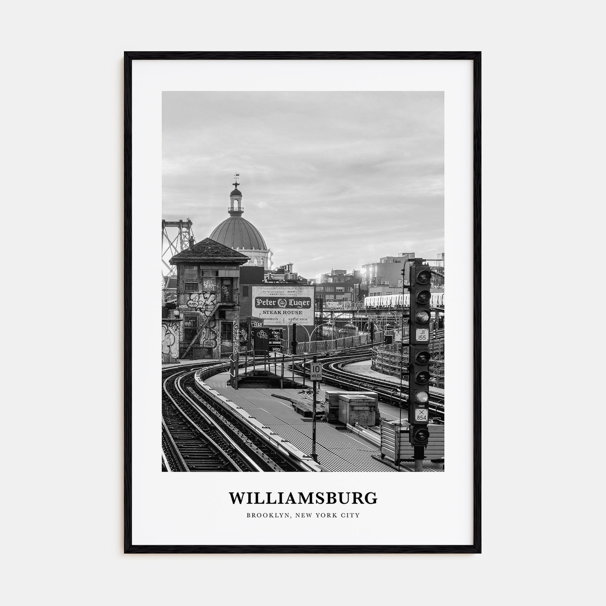 Williamsburg, New York Portrait B&W No 2 Poster