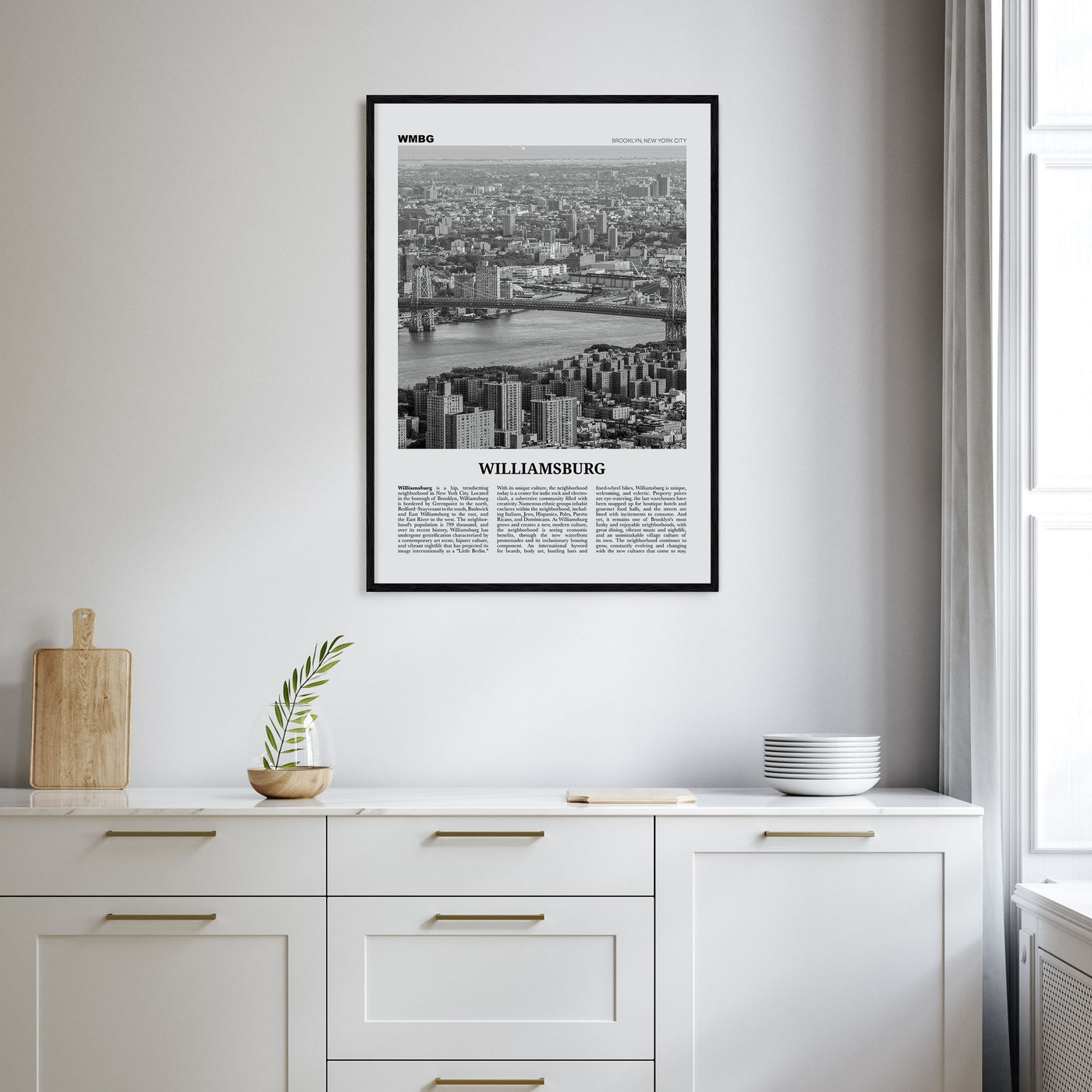 Williamsburg, New York Travel B&W No 1 Poster