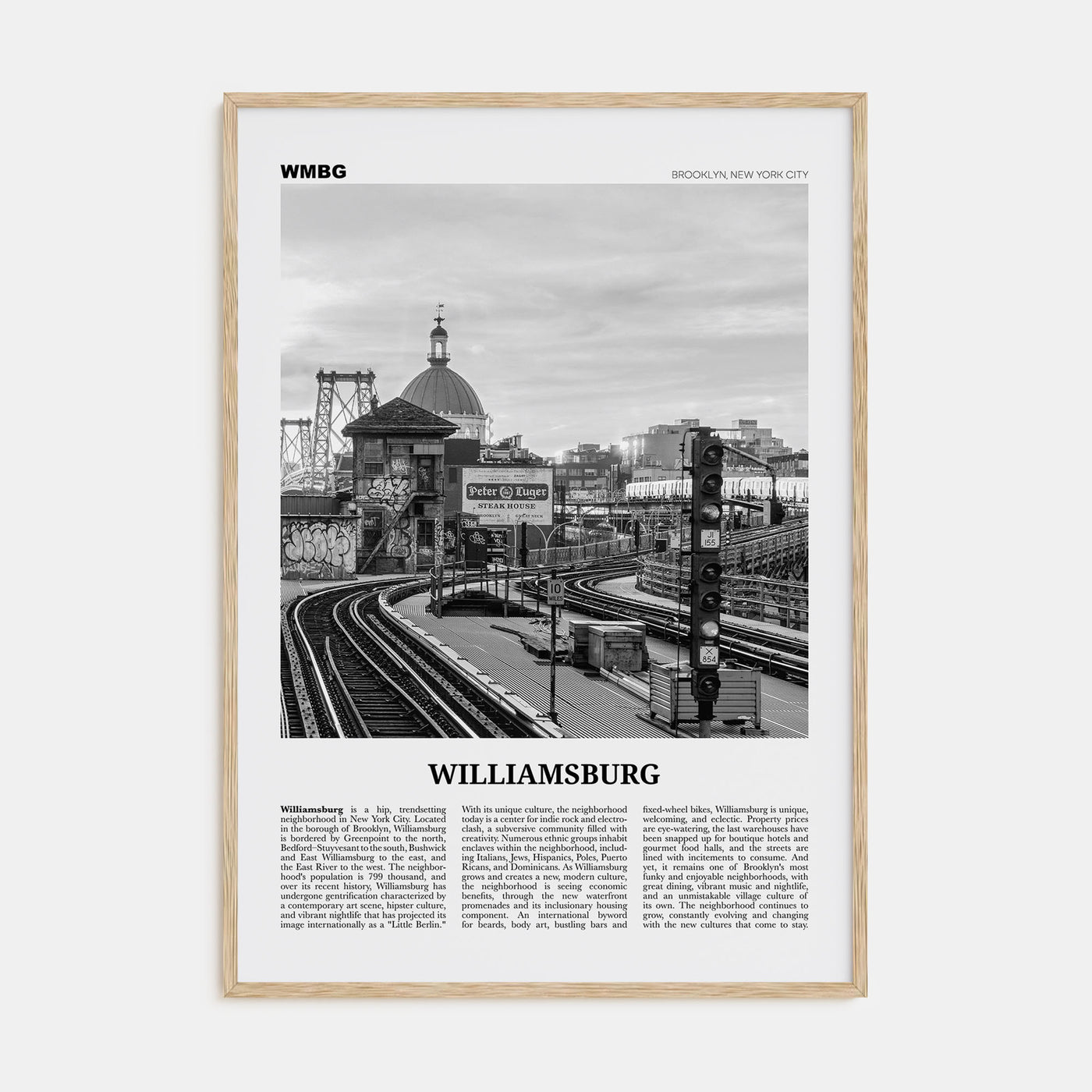 Williamsburg, New York Travel B&W No 2 Poster