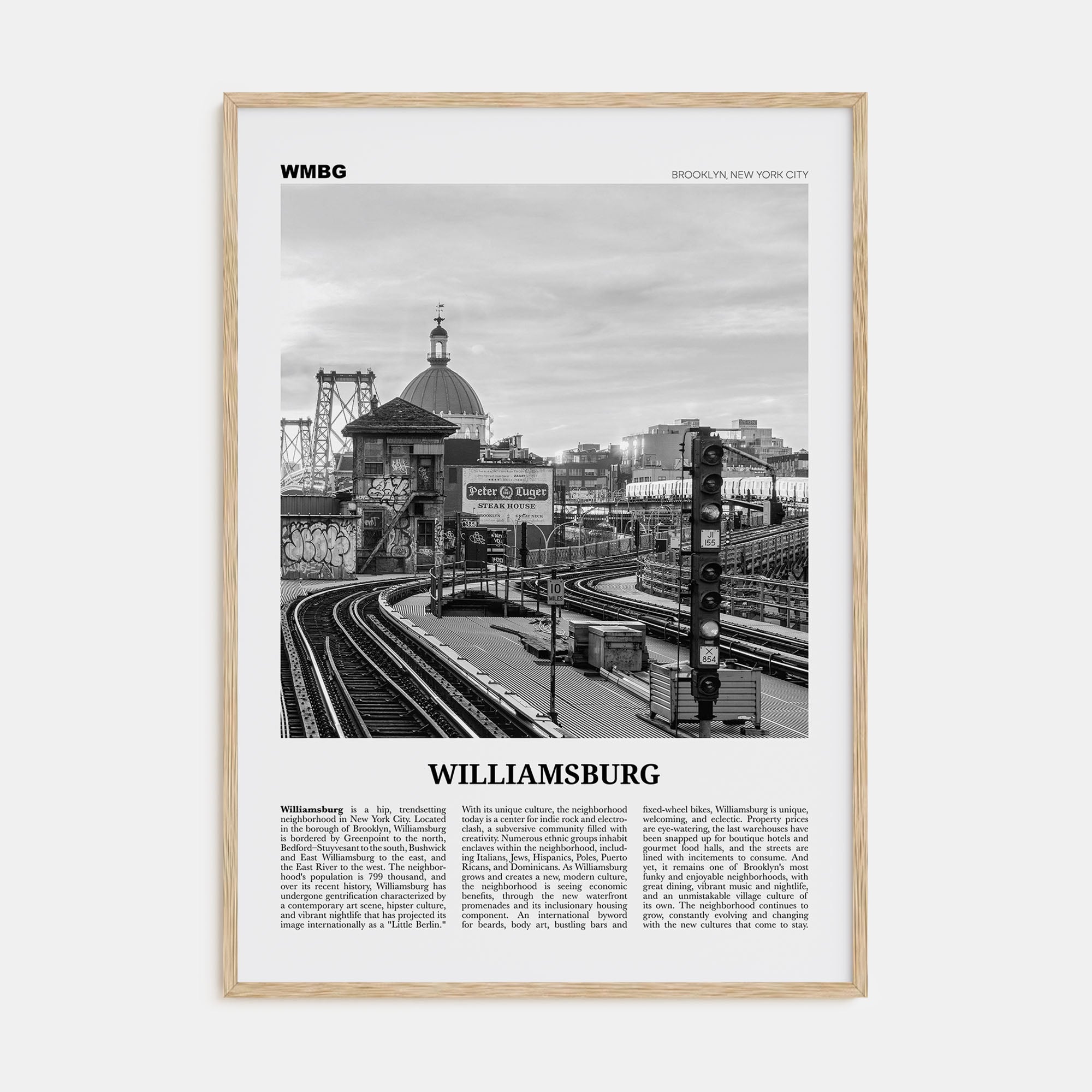 Williamsburg, New York Travel B&W No 2 Poster