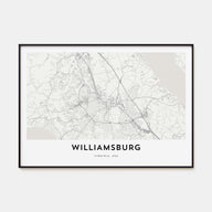 Williamsburg, Virginia Map Landscape Poster