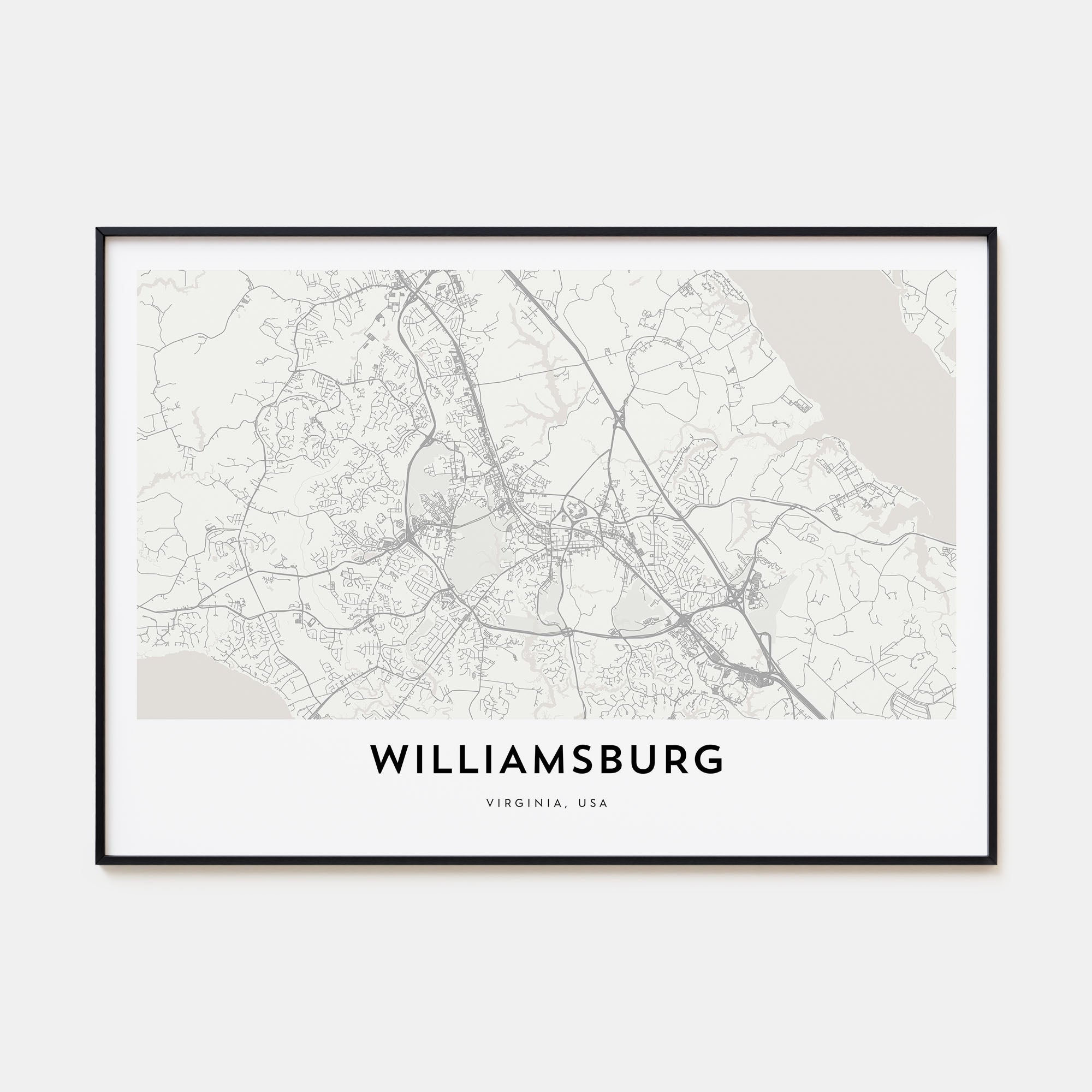 Williamsburg, Virginia Map Landscape Poster
