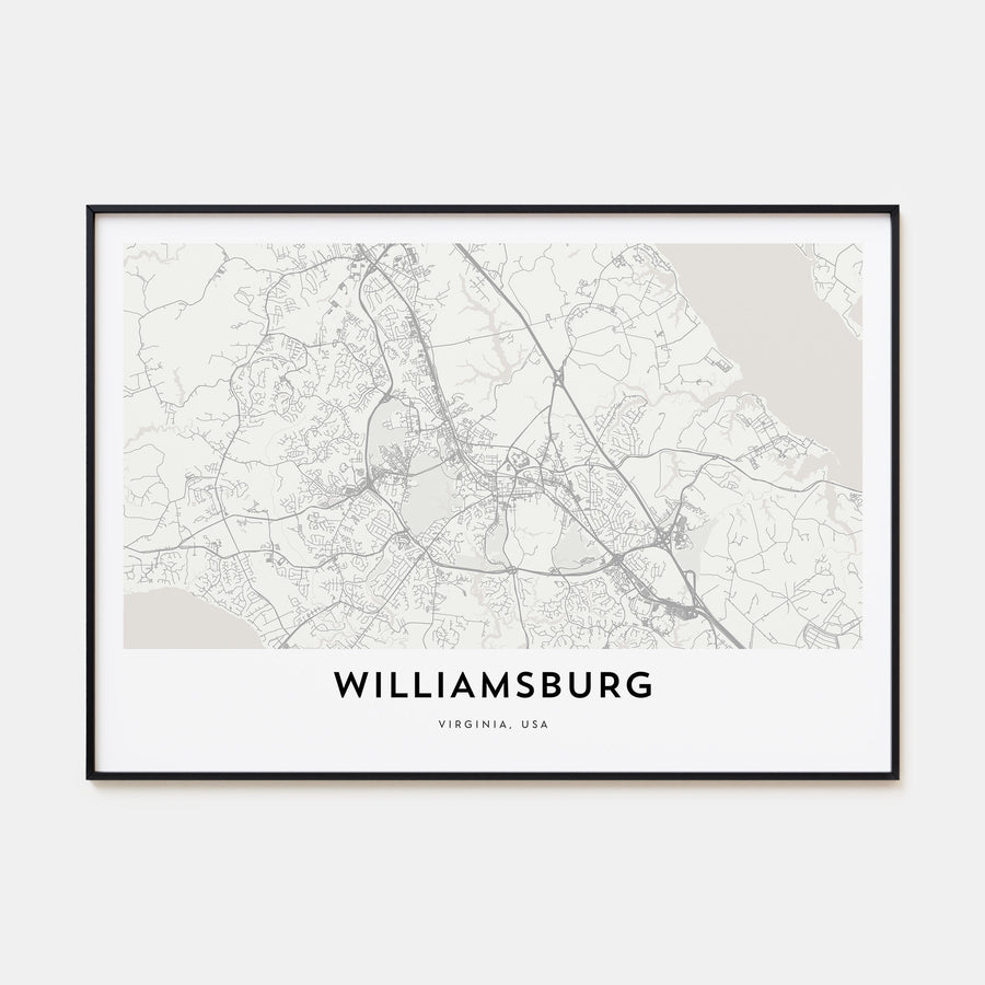 Williamsburg, Virginia Map Landscape Poster