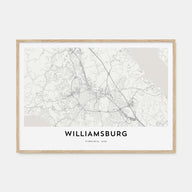 Williamsburg, Virginia Map Landscape Poster
