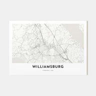 Williamsburg, Virginia Map Landscape Poster