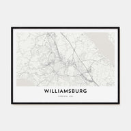 Williamsburg, Virginia Map Landscape Poster