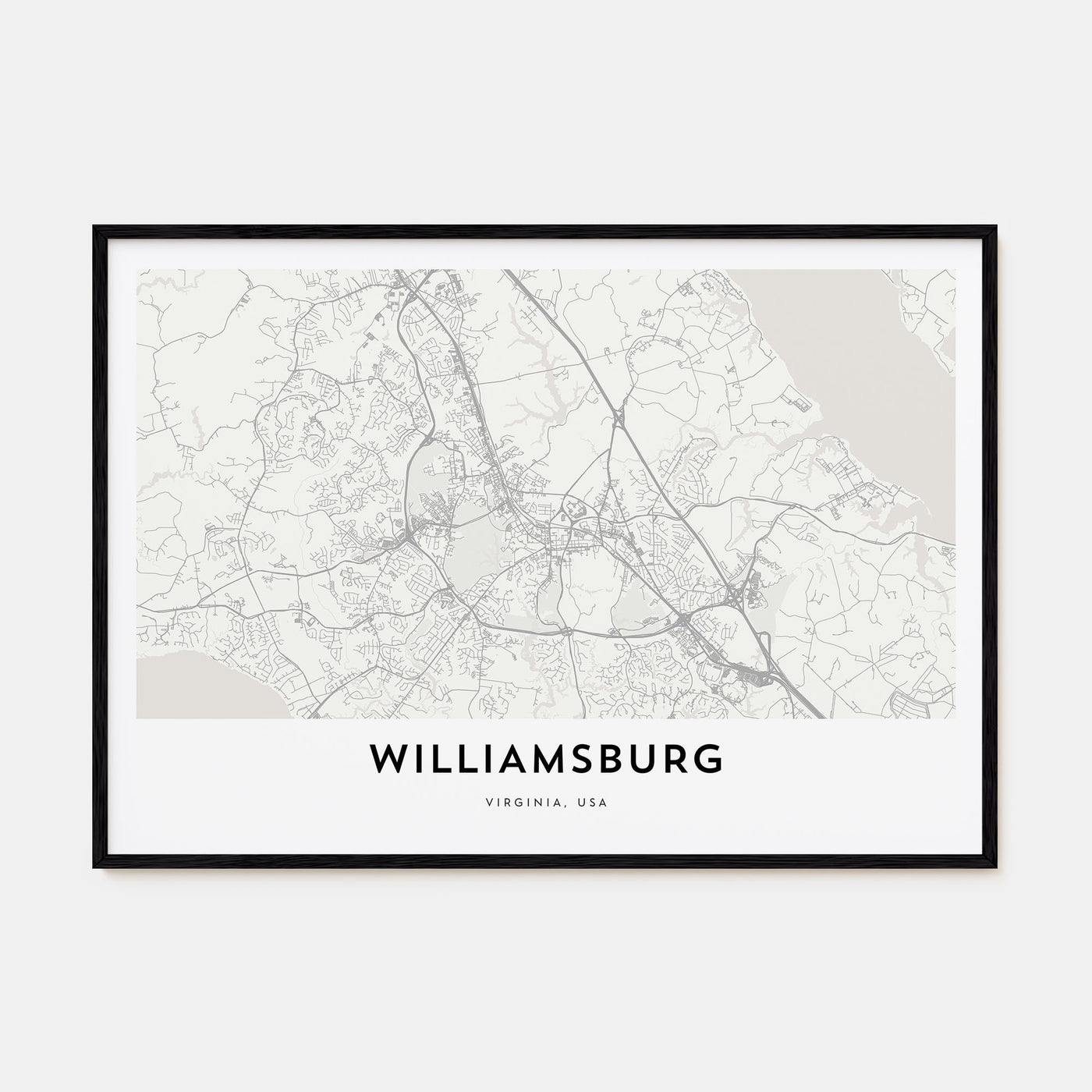 Williamsburg, Virginia Map Landscape Poster
