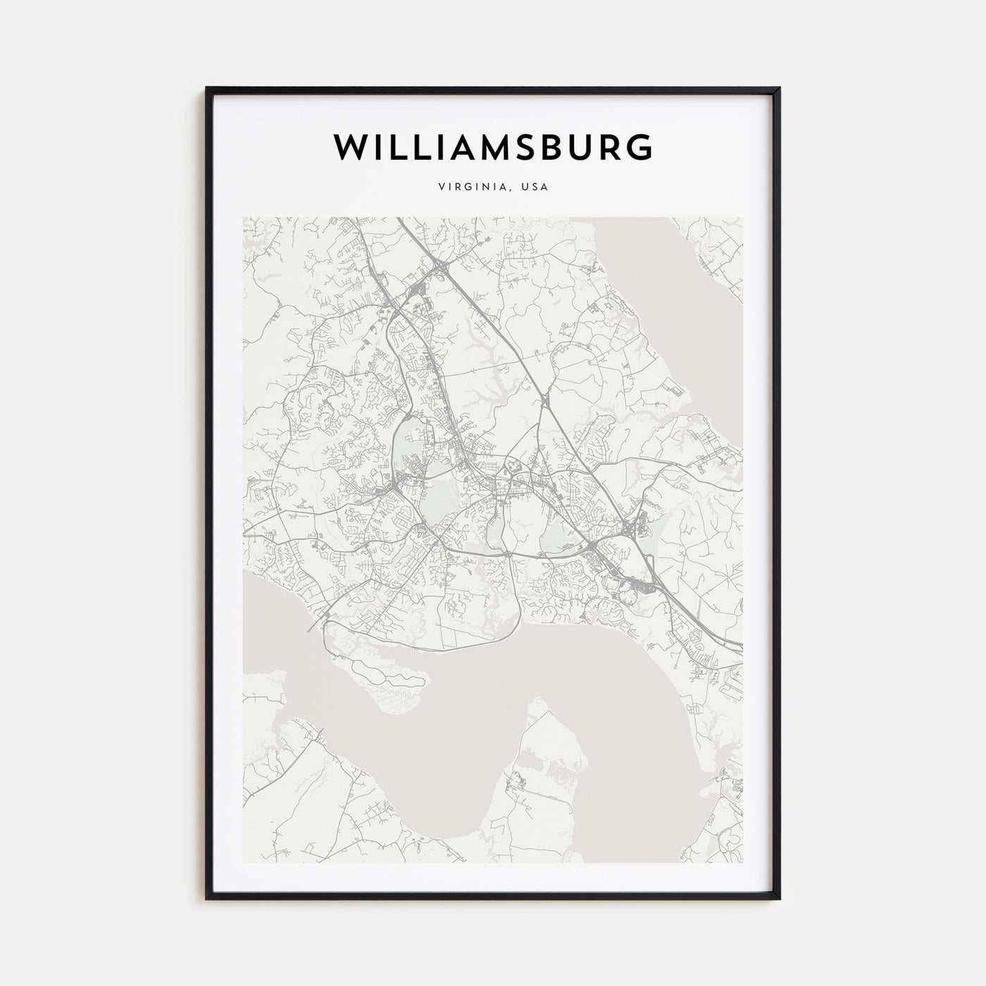 Williamsburg, Virginia Map Portrait Poster