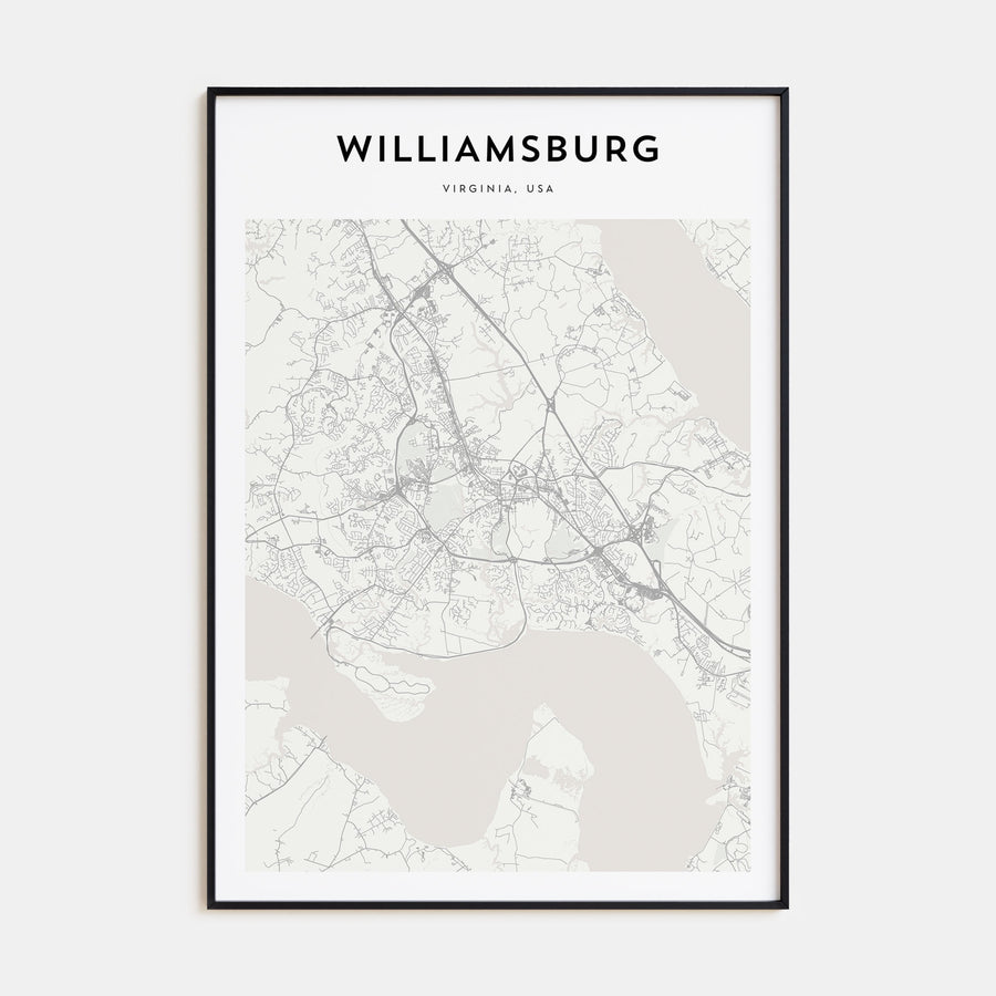 Williamsburg, Virginia Map Portrait Poster