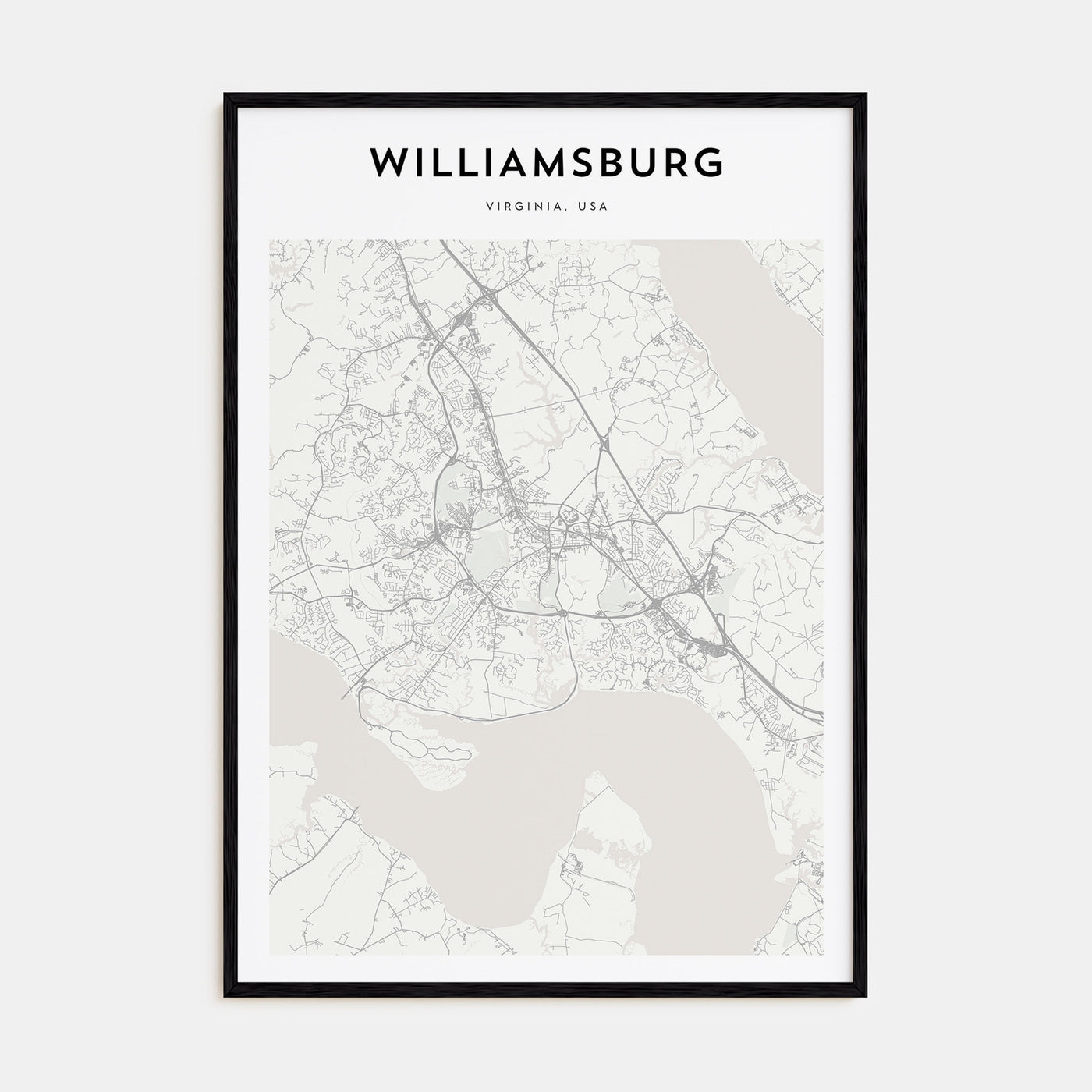 Williamsburg, Virginia Map Portrait Poster