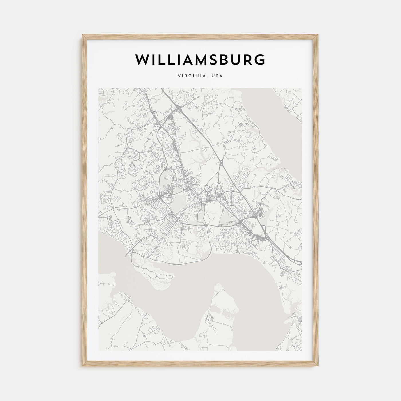 Williamsburg, Virginia Map Portrait Poster