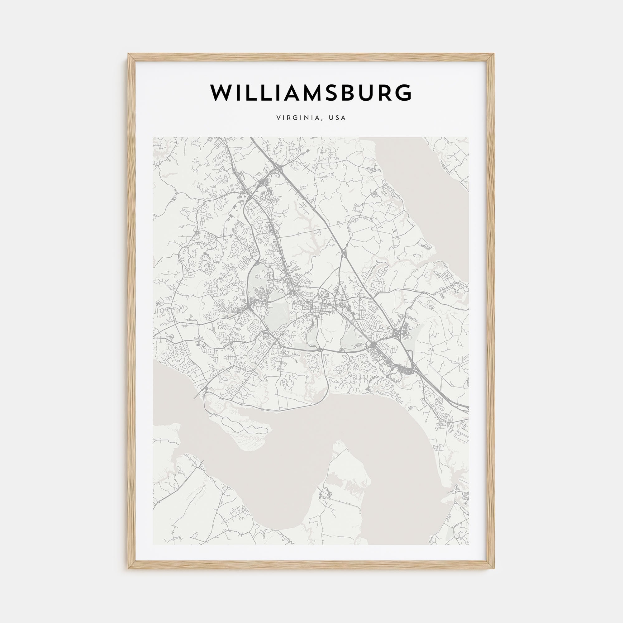 Williamsburg, Virginia Map Portrait Poster